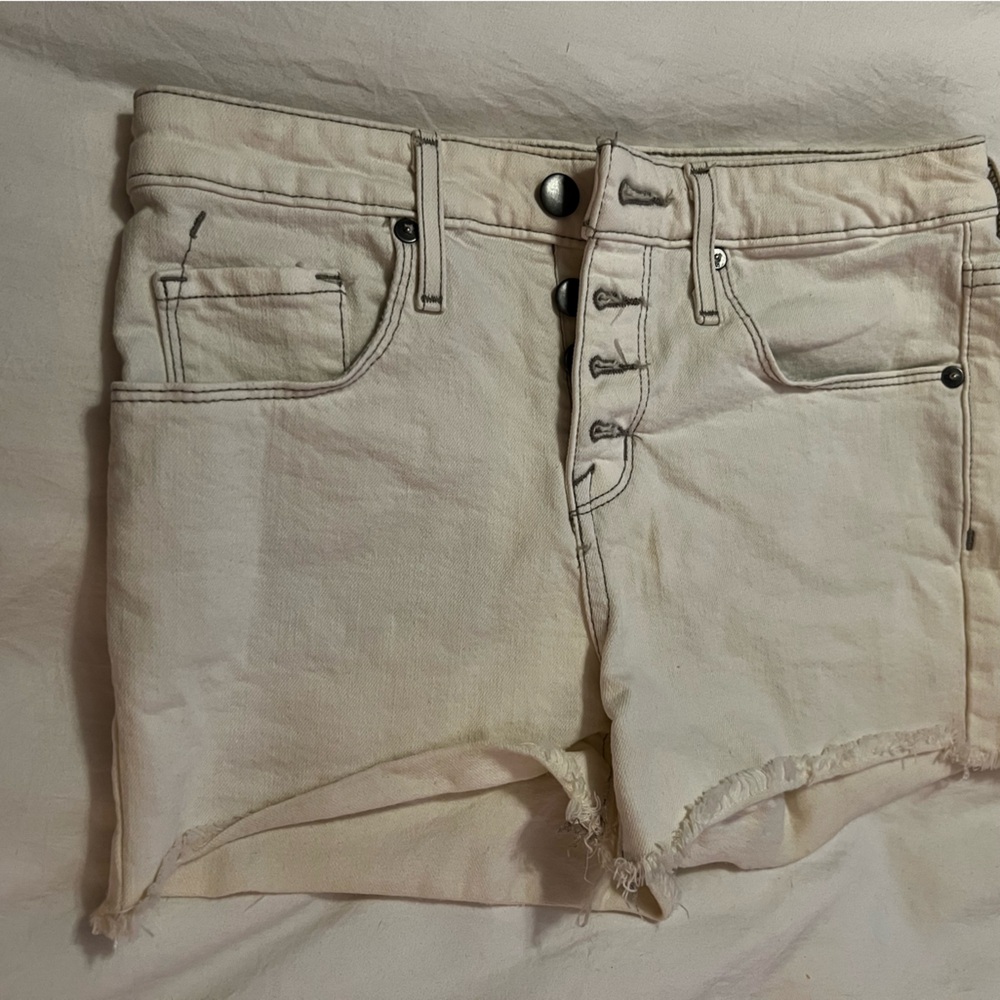 Cream Denim Mossimo Shorts High Rise